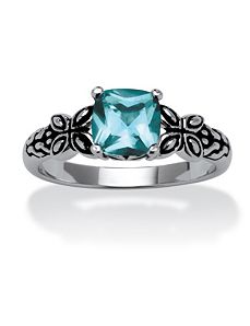 Cushion Cut Simulated Birthstone Ri by PalmBeach Jewelry