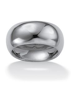 Dome Band 10k White Gold by PalmBeach Jewelry