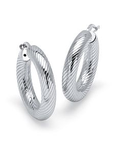 Textured Hoop Earrings by PalmBeach Jewelry