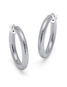 Textured Hoop Earrings by PalmBeach Jewelry