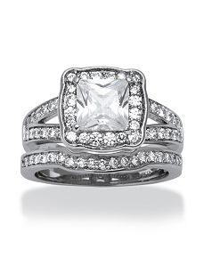 2.50 TCW Cubic Zirconia Ring Set by PalmBeach Jewelry