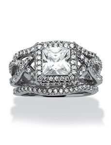 2.82 TCW Cubic Zirconia Ring Set by PalmBeach Jewelry