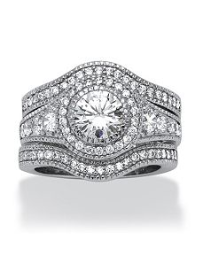 2.73 TCW Cubic Zirconia Ring Set by PalmBeach Jewelry