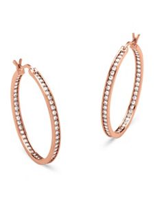 1.44 TCW Cubic Zirconia Hoop Earrings by PalmBeach Jewelry
