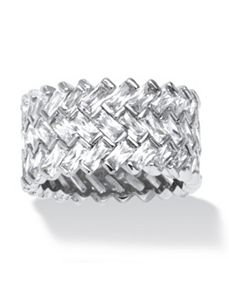 9.66 TCW Cubic Zirconia Chevron Ring POS by PalmBeach Jewelry