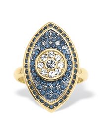 Pave Blue Crystal Eye Ring by PalmBeach Jewelry