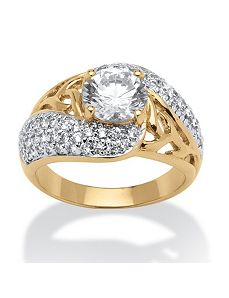 2.78 TCW Cubic Zirconia Twist & Branch Ring by PalmBeach Jewelry