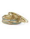 7 Bangle Bracelets Goldtone Blue En by PalmBeach Jewelry
