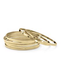 7 Bangle Bracelets Goldtone by PalmBeach Jewelry