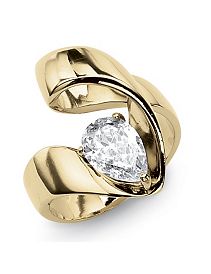 1.80 TCW Cubic Zirconia Ring 14k GP by PalmBeach Jewelry