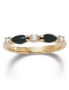 Onyx Crystal Ring by PalmBeach Jewelry