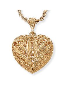 Filigree Heart Pendant by PalmBeach Jewelry