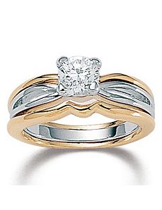 Cubic Zirconia Tutone Band by PalmBeach Jewelry