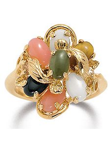 Multi-Stone 14k gold-plated Ring by PalmBeach Jewelry