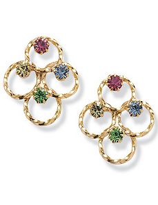 Multi-Color Crystal Earrings by PalmBeach Jewelry