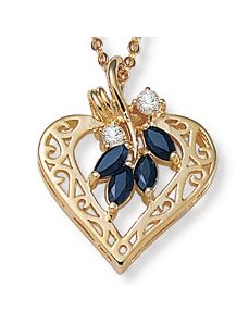 Sapphire &cubic zirconia Goldtone Pendant by PalmBeach Jewelry