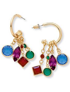 Charm Hoop Earrings by PalmBeach Jewelry