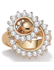 Cubic Zirconia Spinning Top Ring by PalmBeach Jewelry
