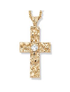Cubic Zirconia Nugget Cross by PalmBeach Jewelry