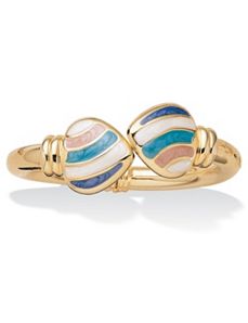 Pastel Heart Bangle Bracelet by PalmBeach Jewelry