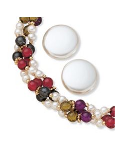 Simulated Pearl Jewelry Set by PalmBeach Jewelry