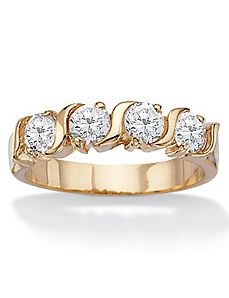 Cubic Zirconia Wedding Band by PalmBeach Jewelry