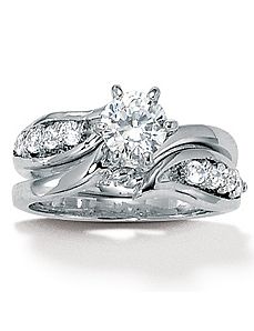 Cubic Zirconia Wedding Set by PalmBeach Jewelry