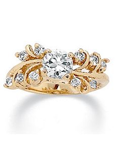 Cubic Zirconia/Crystal Silver Cocktail Ring by PalmBeach Jewelry