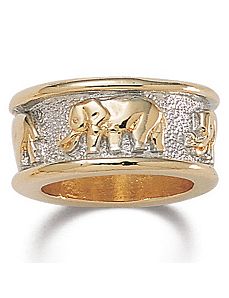 Tutone Elephant Ring by PalmBeach Jewelry