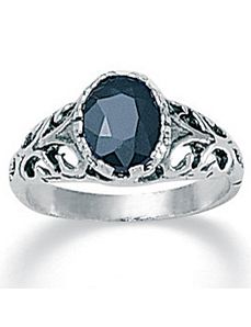 Blue Sapphire Sterling Silver Ring by PalmBeach Jewelry