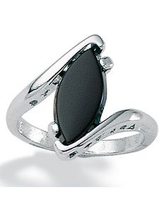 Onyx and Silver Ring by PalmBeach Jewelry