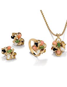3-Piece 14k gold-plated Set by PalmBeach Jewelry