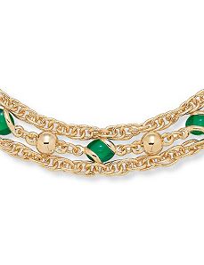 Sim. Emerald Necklace 24" by PalmBeach Jewelry