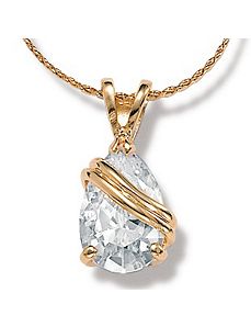 Cubic Zirconia Wrapped Pear Pendant by PalmBeach Jewelry
