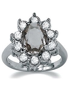 Sim. Black Diamond Ring by PalmBeach Jewelry