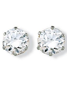 6 CT.T.W.cubic zirconia Silver Studs by PalmBeach Jewelry