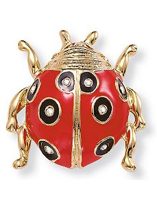 Crystal Ladybug Pin by PalmBeach Jewelry