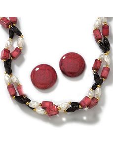 2-Piece Sim. Multi-Colored Bead Set by PalmBeach Jewelry