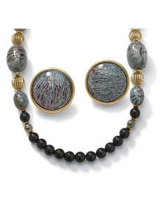 Black and Multi Beaded Jewelry Set by PalmBeach Jewelry
