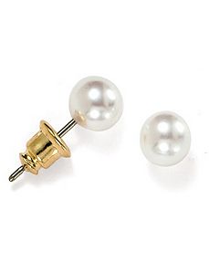 Simulated Pearl Stud Earrings by PalmBeach Jewelry