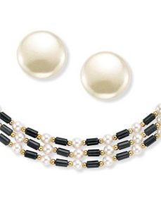 Simulated Pearl Jewelry Set by PalmBeach Jewelry