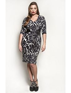 The Claire Dress in Grey Leopard by Queen Grace