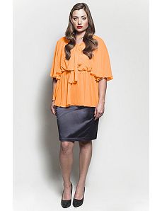 The Kara Blouse in Mango Tango by Queen Grace