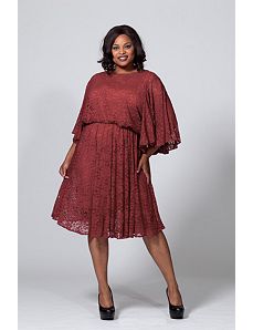 The Karrie Dress in Merlot Lace by Queen Grace