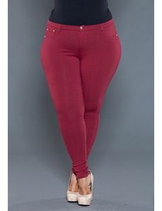 Zoe Jeggings in Burgundy by SWAK Designs