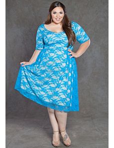 Kara Lace Dress in Blue by SWAK Designs
