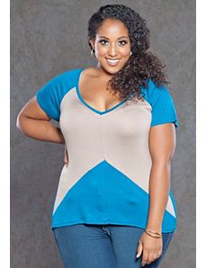 Andrea Two Tone Tee by SWAK Designs