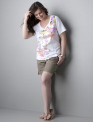 Butterfly Screen Tee, Linen Finish Short