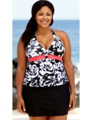 Beach Belle Riviera Ring Front Halter Skirtini by Beach Belle