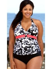 Beach Belle Riviera Ring Front Halter Tankini by Beach Belle